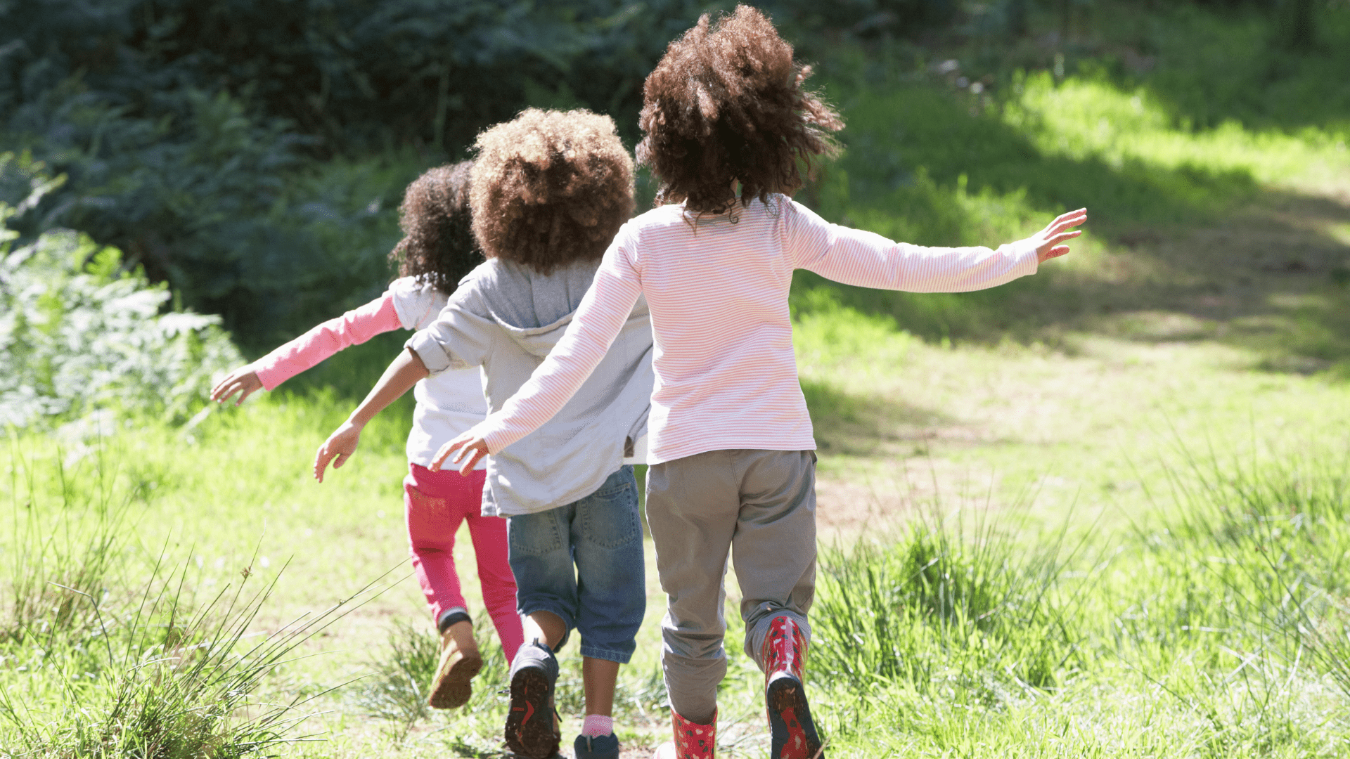 Children running outside