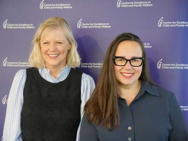 Centre CEO Deb Tsorbaris and Hon. Harriet Shing, Mnister for Housing, at the Centre's member briefing on social housing in Victoria.